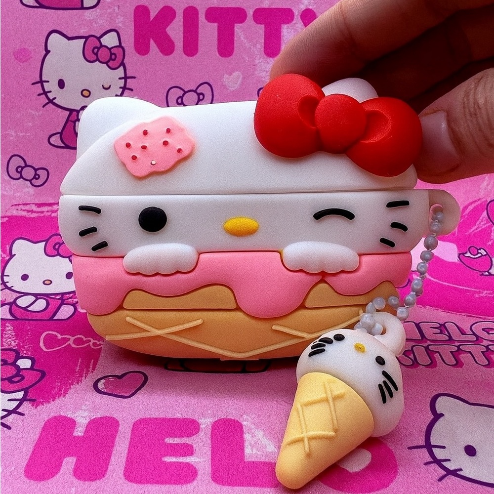 Hello Kitty Ice Cream Sandwich AirPods Pro Case (Gen 1 & 2) with Charm | NWOT